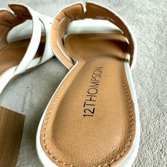 12Thompson White Infused Slide Sandals - Picture 6 of 10